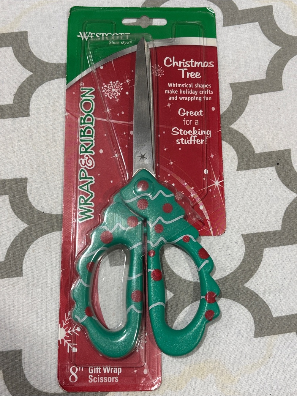 Christmas Tree Gift Wrap Scissors - Green